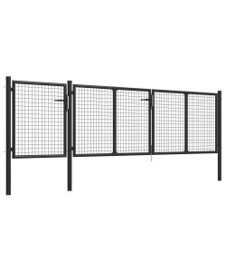 Cancello per Giardino in Acciaio 400x75 cm Antracite