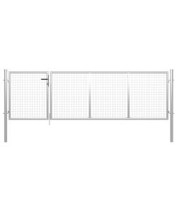 Cancello per Giardino in Acciaio 350x75 cm Argento