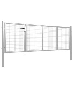 Cancello di Recinzione in Acciaio 350x100 cm Argento