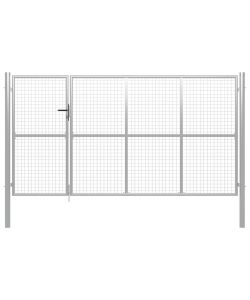 Cancello per Giardino in Acciaio 350x150 cm Argento