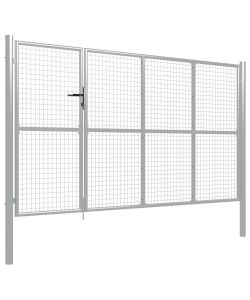 Cancello per Giardino in Acciaio 350x150 cm Argento