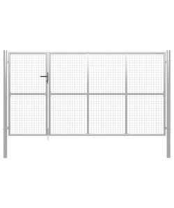 Cancello per Giardino in Acciaio 350x175 cm Argento