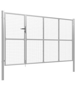 Cancello per Giardino in Acciaio 350x200 cm Argento