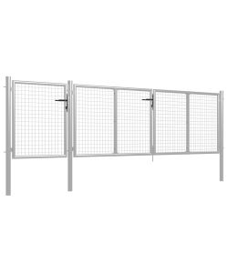 Cancello per Giardino in Acciaio 400x100cm Argento