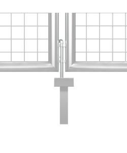 Cancello per Giardino in Acciaio 400x150 cm Argento 144349