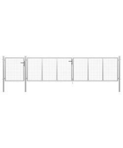 Cancello per Giardino in Acciaio 500x100 cm Argento