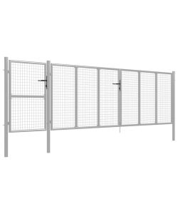 Cancello per Giardino in Acciaio 500x125 cm Argento