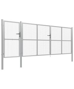 Cancello per Giardino in Acciaio 500x150 cm Argento