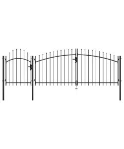 Cancello da Giardino in Acciaio 2,25x4 m Nero