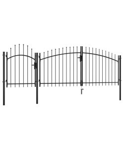 Cancello da Giardino in Acciaio 2,25x4 m Nero
