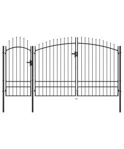 Cancello da Giardino in Acciaio 2,45x4 m Nero