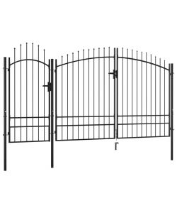 Cancello da Giardino in Acciaio 2,45x4 m Nero