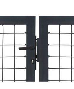 Cancello di Recinzione con Pali in Acciaio 350x100 cm Antracite