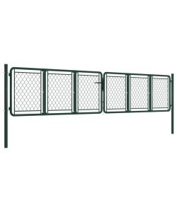 Cancello di Recinzione per Giardino in Acciaio 400x75 cm Verde