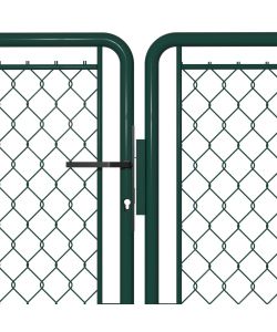 Cancello per Giardino in Acciaio 400x100cm Verde 144415