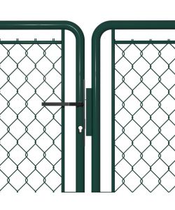 Cancello per Giardino in Acciaio 400x125 cm Verde 144416