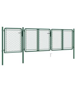 Cancello da Giardino in Acciaio 75x395 cm Verde