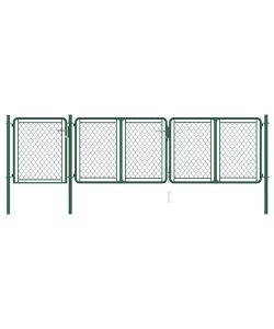 Cancello da Giardino in Acciaio 75x395 cm Verde