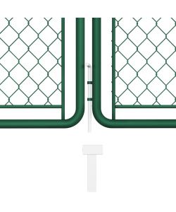 Cancello da Giardino in Acciaio 75x395 cm Verde