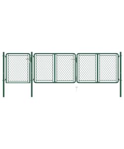 Cancello per Giardino in Acciaio 100x395 cm Verde