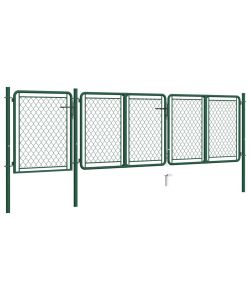 Cancello per Giardino in Acciaio 100x395 cm Verde