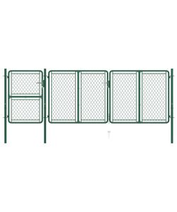 Cancello per Giardino in Acciaio 125x395 cm Verde