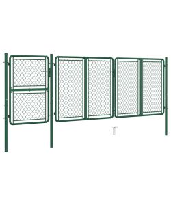 Cancello per Giardino in Acciaio 125x395 cm Verde