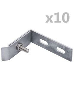 Set di Connettori Angolari a Parete 10 pz Argento