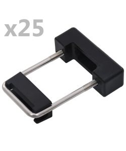 Connettori a U in Plastica per Pali Recinzione 60x40mm 25 Set