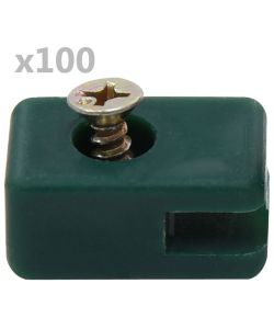 Supporto per Fili Recinzioni da Giardino con Vite 100 Set Verde