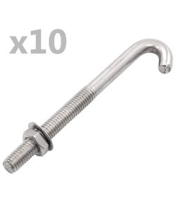 Bulloni di Ancoraggio a J/Dado e Rondella M8x100 mm 25 Set