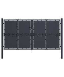 Cancello per Giardino in Acciaio 300x150 cm Antracite