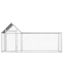 vidaXL Pollaio in Acciaio Zincato - Argento - 3x1x1.5 m