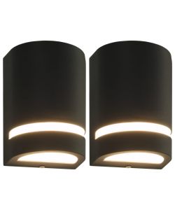 Lampade da Parete da Esterno 2 pz 35 W Nere Semicircolari 45648