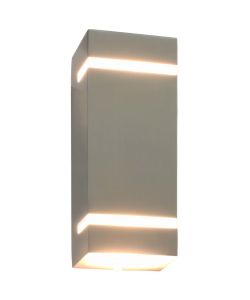 Lampade da Parete da Esterno 2 pz 35 W Argento Rettangolari 45651