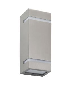 Lampade da Parete da Esterno 2 pz 35 W Argento Rettangolari 45651