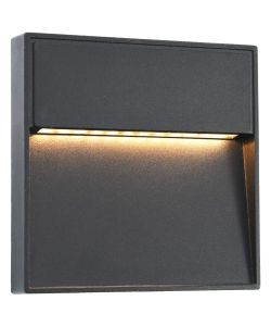Lampade da Parete da Esterno a LED 2 pz 3 W Nere Quadrate