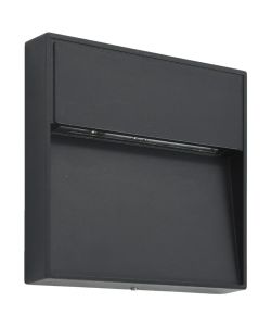 Lampade da Parete da Esterno a LED 2 pz 3 W Nere Quadrate