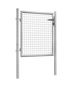 Cancello per Giardino in Acciaio Zincato 105x125cm Argento