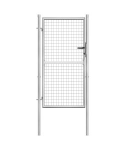 Cancello per Giardino in Acciaio Zincato 105x200cm Argento