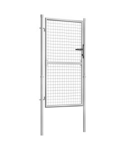 Cancello per Giardino in Acciaio Zincato 105x200cm Argento
