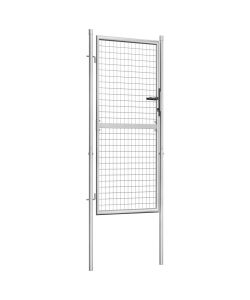 Cancello per Giardino in Acciaio Zincato 105x225cm Argento