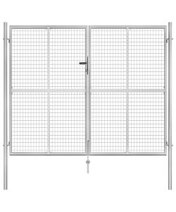 Cancello per Giardino in Acciaio Zincato 306x250 cm Argento