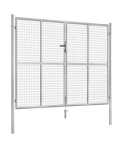 Cancello per Giardino in Acciaio Zincato 306x250 cm Argento