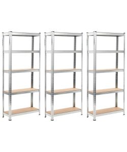 vidaXL Scaffalature Industriali - Argento - 75x30x172 cm