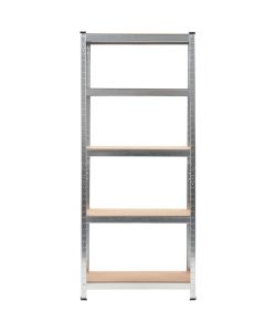 Scaffale 3 pz Argento 75x30x172 cm in Acciaio e MDF