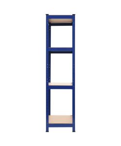 Scaffale Blu 80x40x160 cm Acciaio e MDF