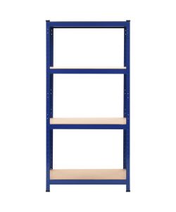 Scaffale Blu 80x40x160 cm Acciaio e MDF