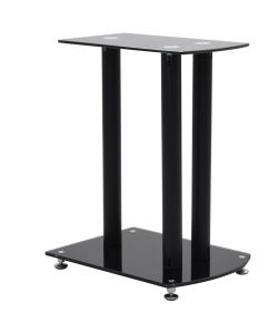 Supporti per Casse Audio 2 pz in Vetro Temperato Nero