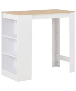 Tavolo da Bar con Ripiano Bianco 110x50x103 cm 243634